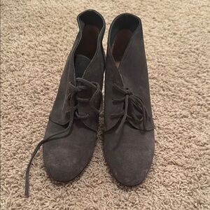 Via Spiga Women's Dark Gray Lace-Up Boots